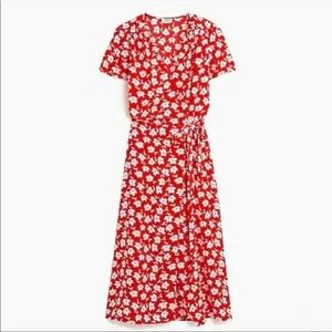NWT J. Crew Floral Drapey Wrap Midi Dress